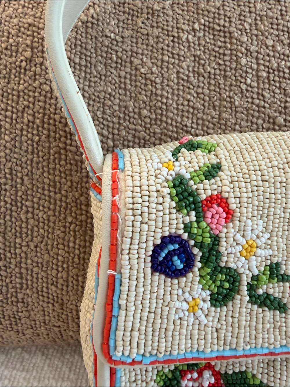 STAUD Cream Beaded Floral Shoulder Bag - Picture 6 of 9